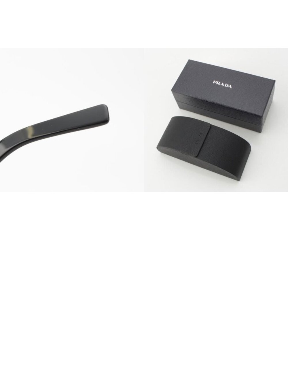 Prada Logo Square Sunglasses Eyewear Black White - Picture 10 of 10